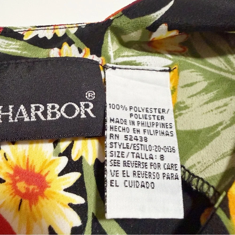 Vintage Sag Harbor Tropical Floral Midi Dress